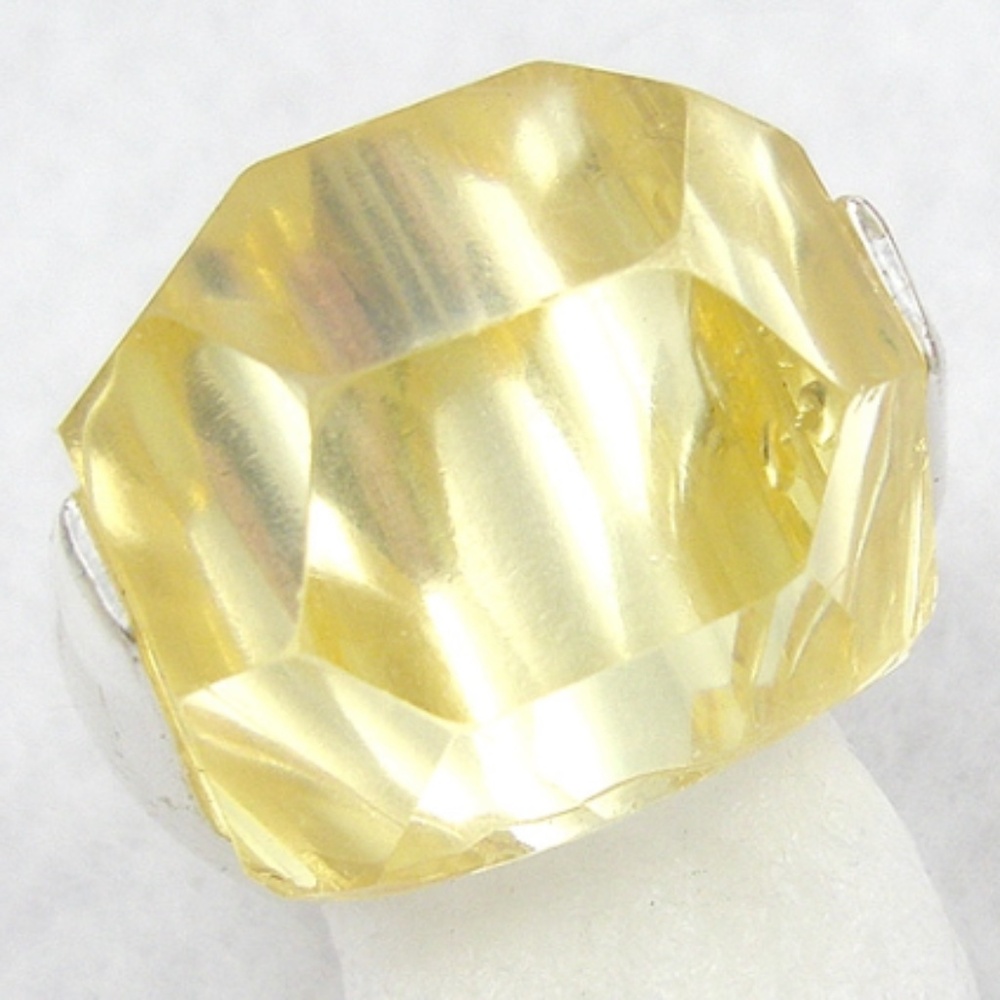 Kenneth Cole Reaction Yellow Faceted Lucite Ring